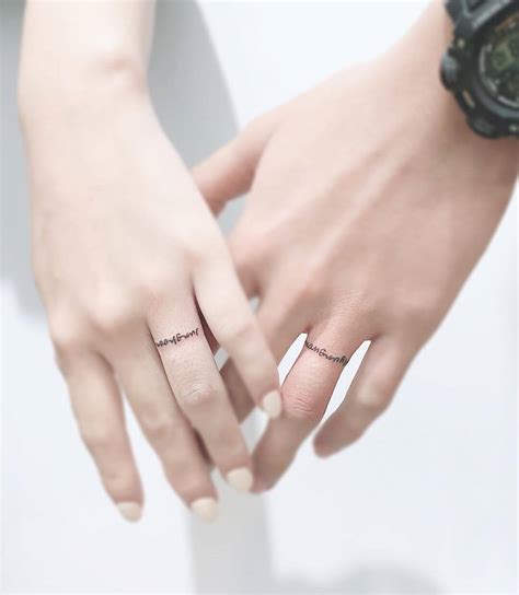 ring tattoos for couples|minimalist ring tattoo.